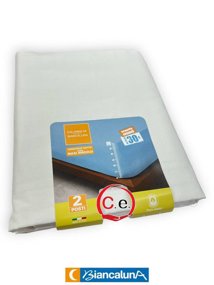 Lenzuola di sotto matrimoniali con Angoli MAXI Colored BiancaLuna 🌙