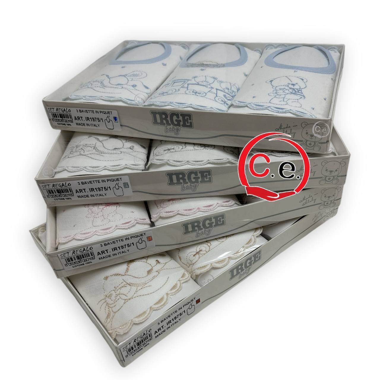 Tris bavette in cotone ricamate🧵 con smerlo