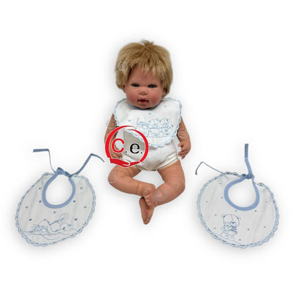 Tris bavette in cotone ricamate🧵 con smerlo