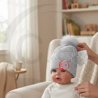 Cappellino in lana con ponpon