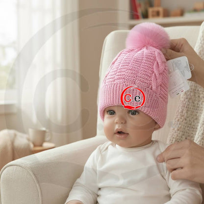 Cappellino in lana con ponpon