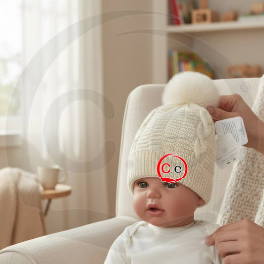 Cappellino in lana con ponpon