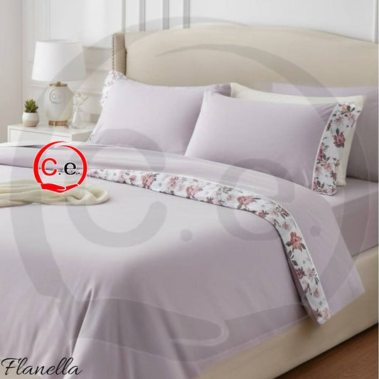 Completo lenzuola Fiordaliso in Caldo Cotone con fascia digitale con stampa in alta definizione