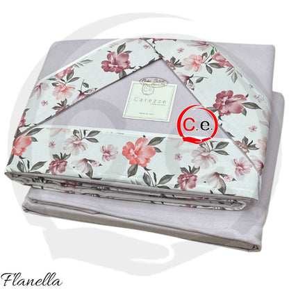 Completo lenzuola Fiordaliso in Caldo Cotone con fascia digitale con stampa in alta definizione