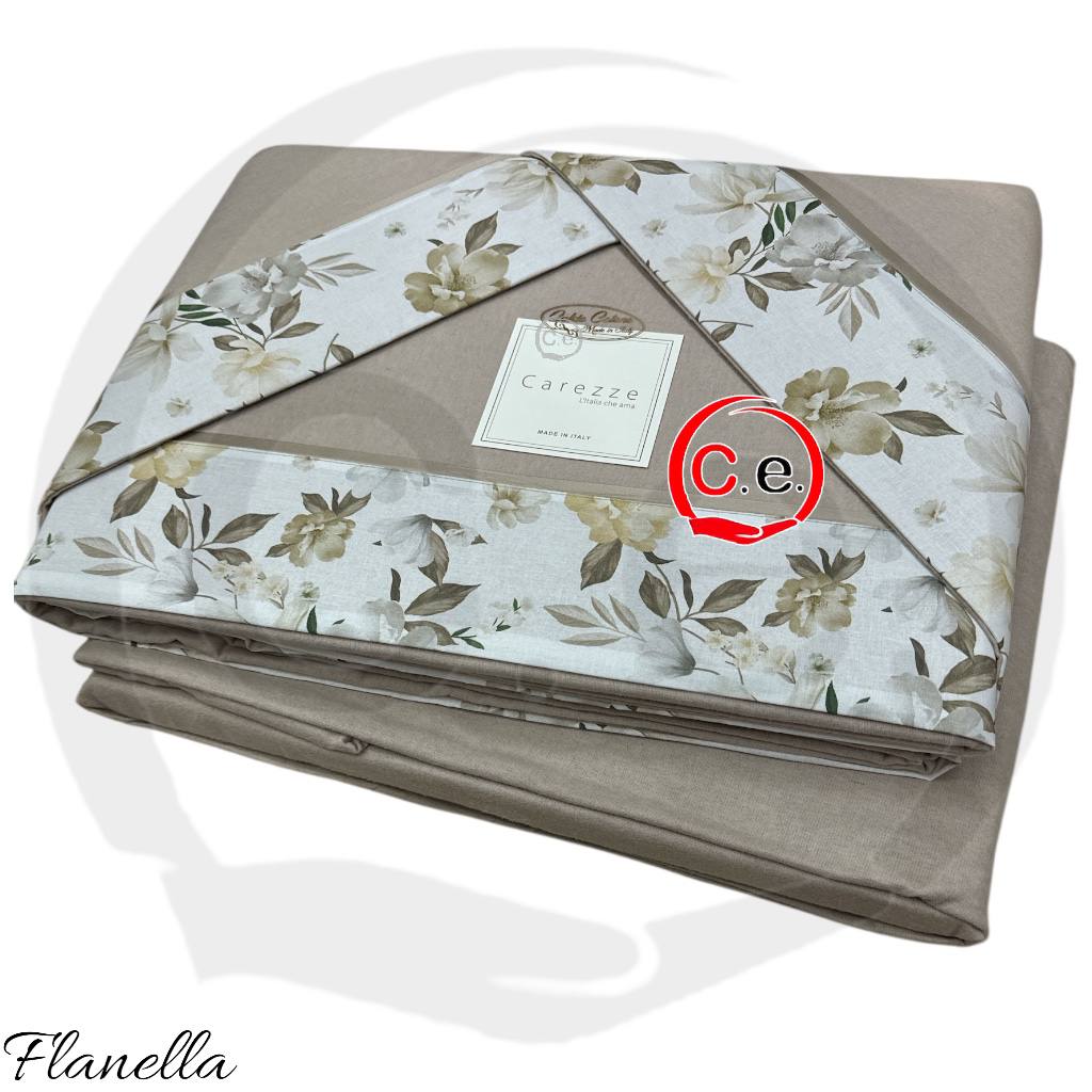 Completo lenzuola Fiordaliso in Caldo Cotone con fascia digitale con stampa in alta definizione