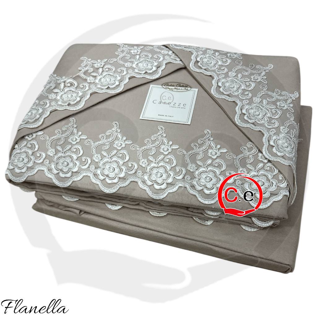 Completo lenzuola Krizia in Caldo Cotone con pizzo in rebrodè