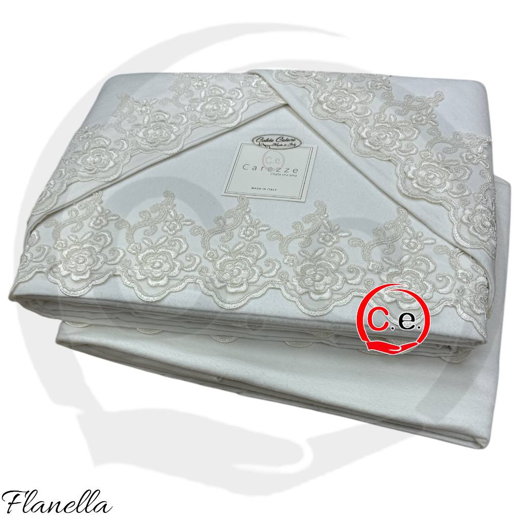 Completo lenzuola Krizia in Caldo Cotone con pizzo in rebrodè