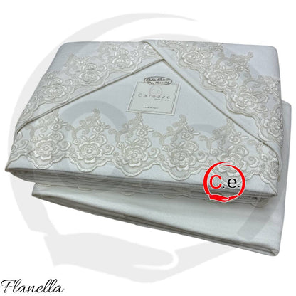 Completo lenzuola Krizia in Caldo Cotone con pizzo in rebrodè