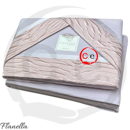 Completo lenzuola Josephie in Caldo Cotone con fascia in raso jaquard