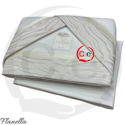 Completo lenzuola Josephie in Caldo Cotone con fascia in raso jaquard