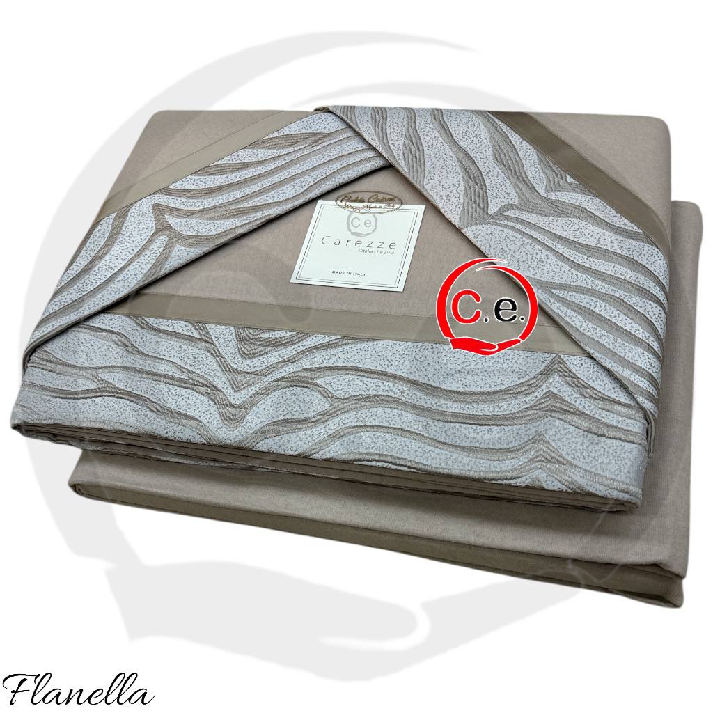 Completo lenzuola Josephie in Caldo Cotone con fascia in raso jaquard