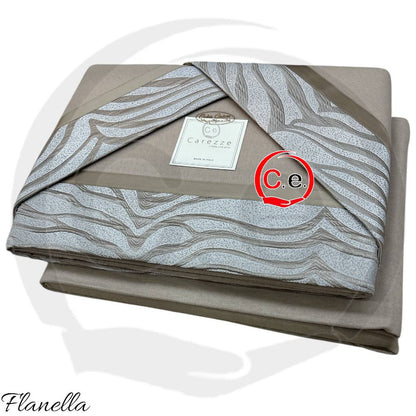 Completo lenzuola Josephie in Caldo Cotone con fascia in raso jaquard
