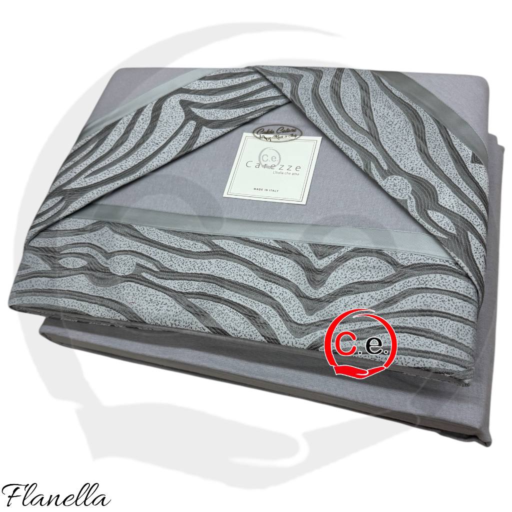 Completo lenzuola Josephie in Caldo Cotone con fascia in raso jaquard