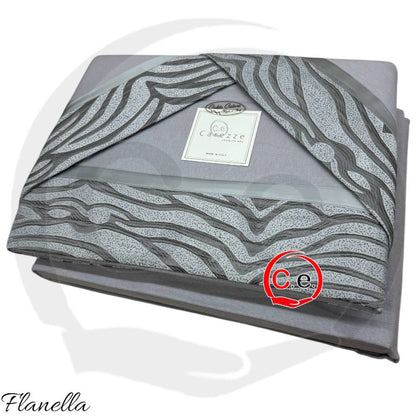 Completo lenzuola Josephie in Caldo Cotone con fascia in raso jaquard