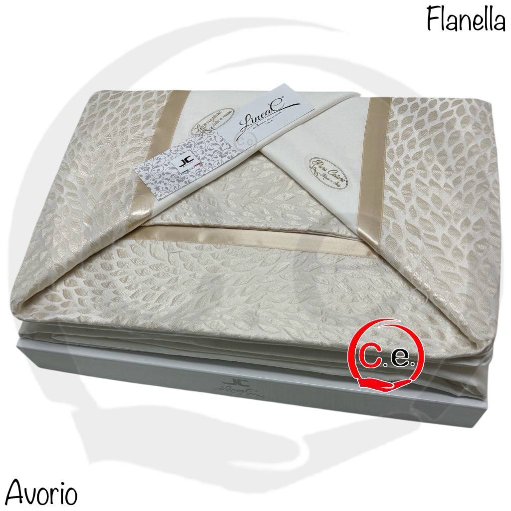 Completo lenzuola Vanessa in Caldo Cotone con fascia in raso jaquard