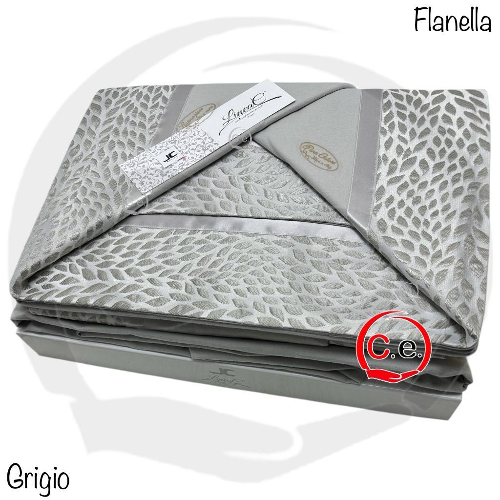 Completo lenzuola Vanessa in Caldo Cotone con fascia in raso jaquard