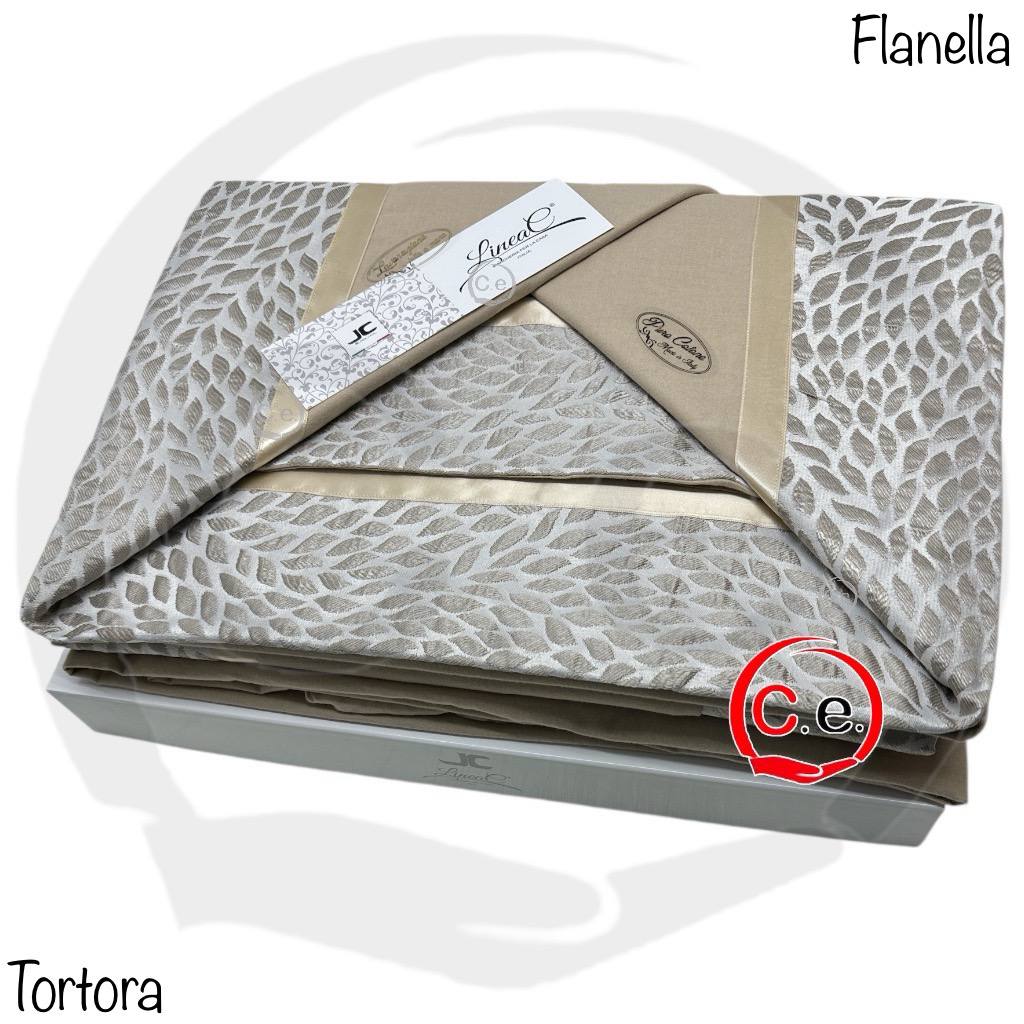 Completo lenzuola Vanessa in Caldo Cotone con fascia in raso jaquard