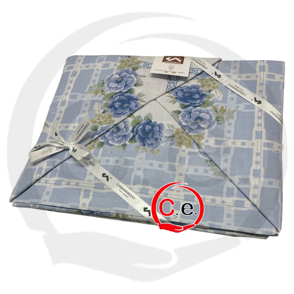 Completo lenzuola Casarredo Chain of Roses matrimoniale stampato in puro cotone