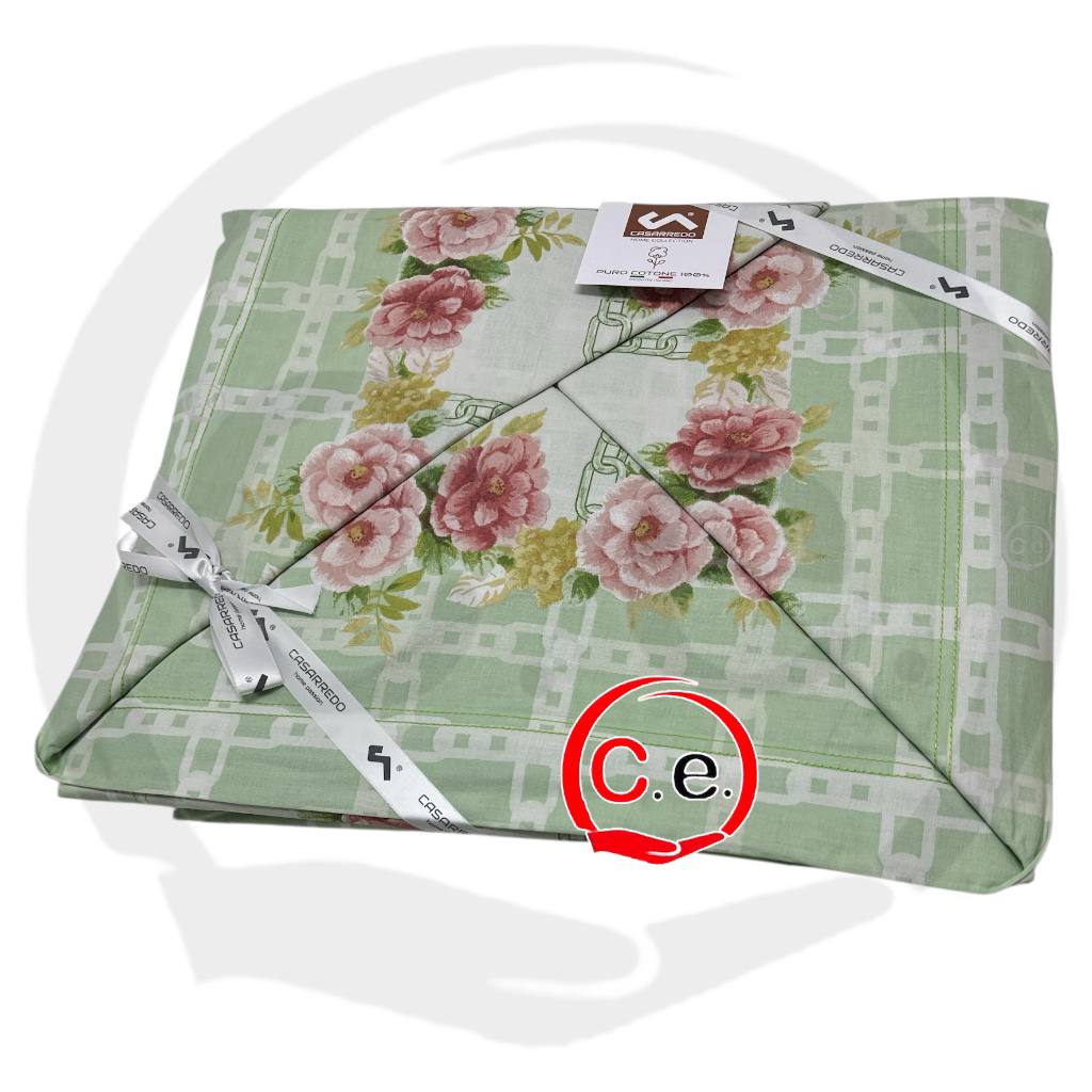 Completo lenzuola Casarredo Chain of Roses matrimoniale stampato in puro cotone