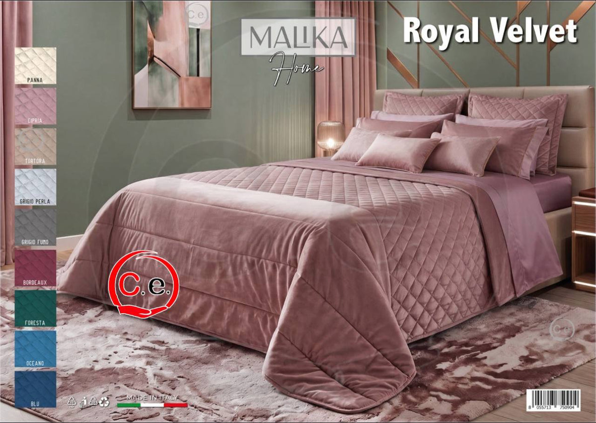 Trapunta/Piumone Royal Velvet in soffice velluto, trapuntatura piazzata desing innovativo