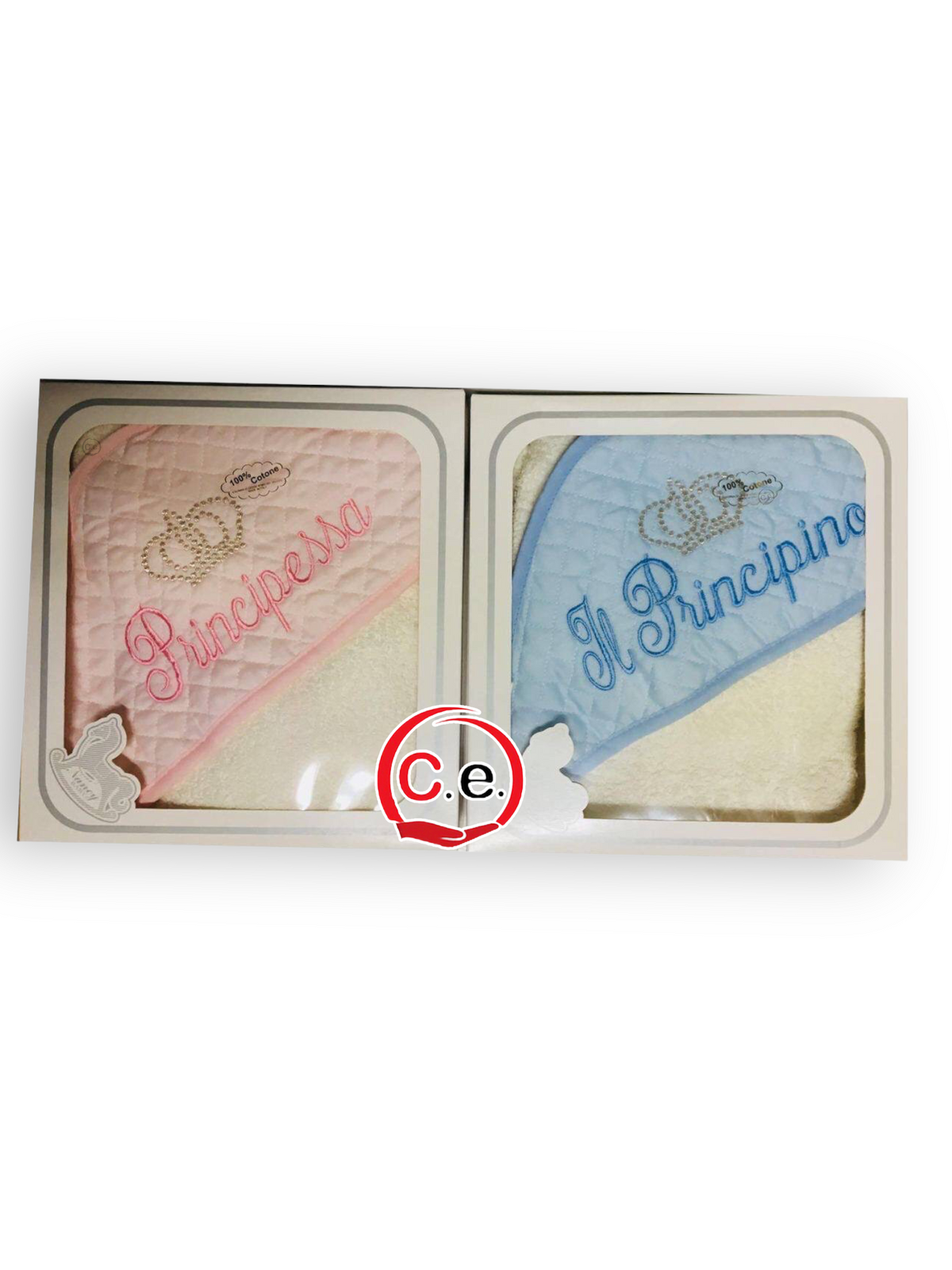 Accappatoio triangolo neonata Altalena bianco panna Accappatoio triangolo neonata Altalena bianco panna