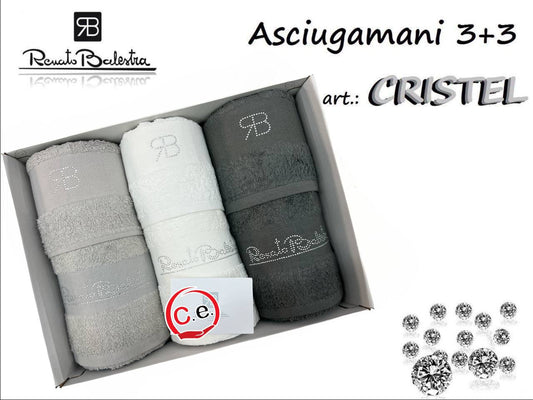 Asciugamani 3+3 art.Cristel Renato Balestra con Swarovski